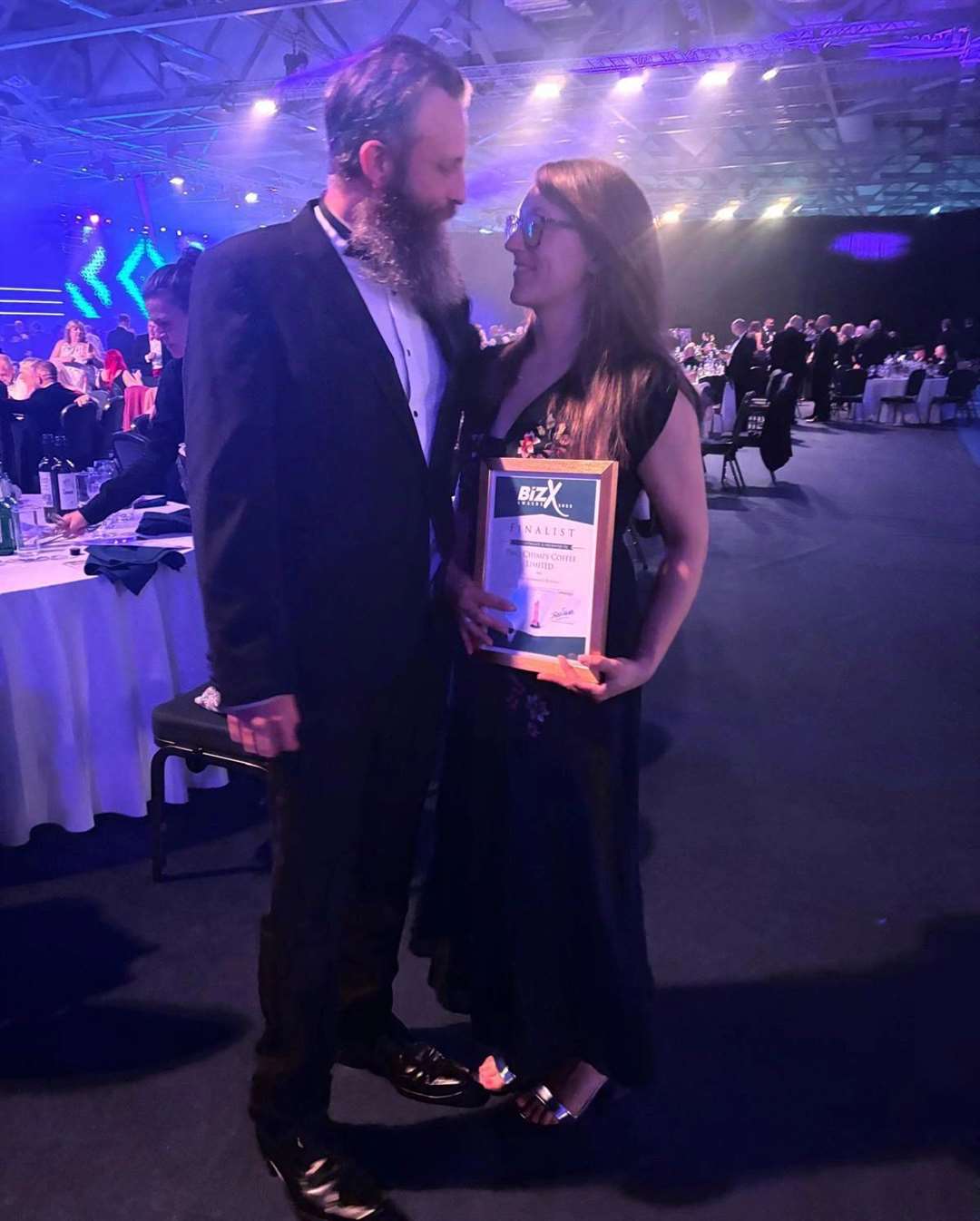 Andy Cross and Laura Shead celebrate being finalists at the awards