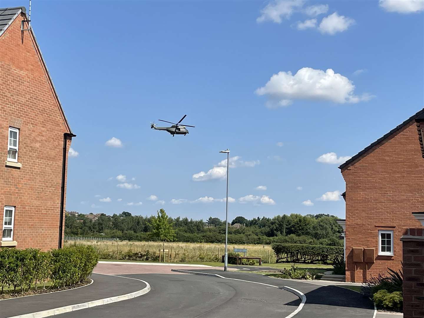 The low-flying helicopters were spotted above the Poplar Farm development in Grantham. (49905008)