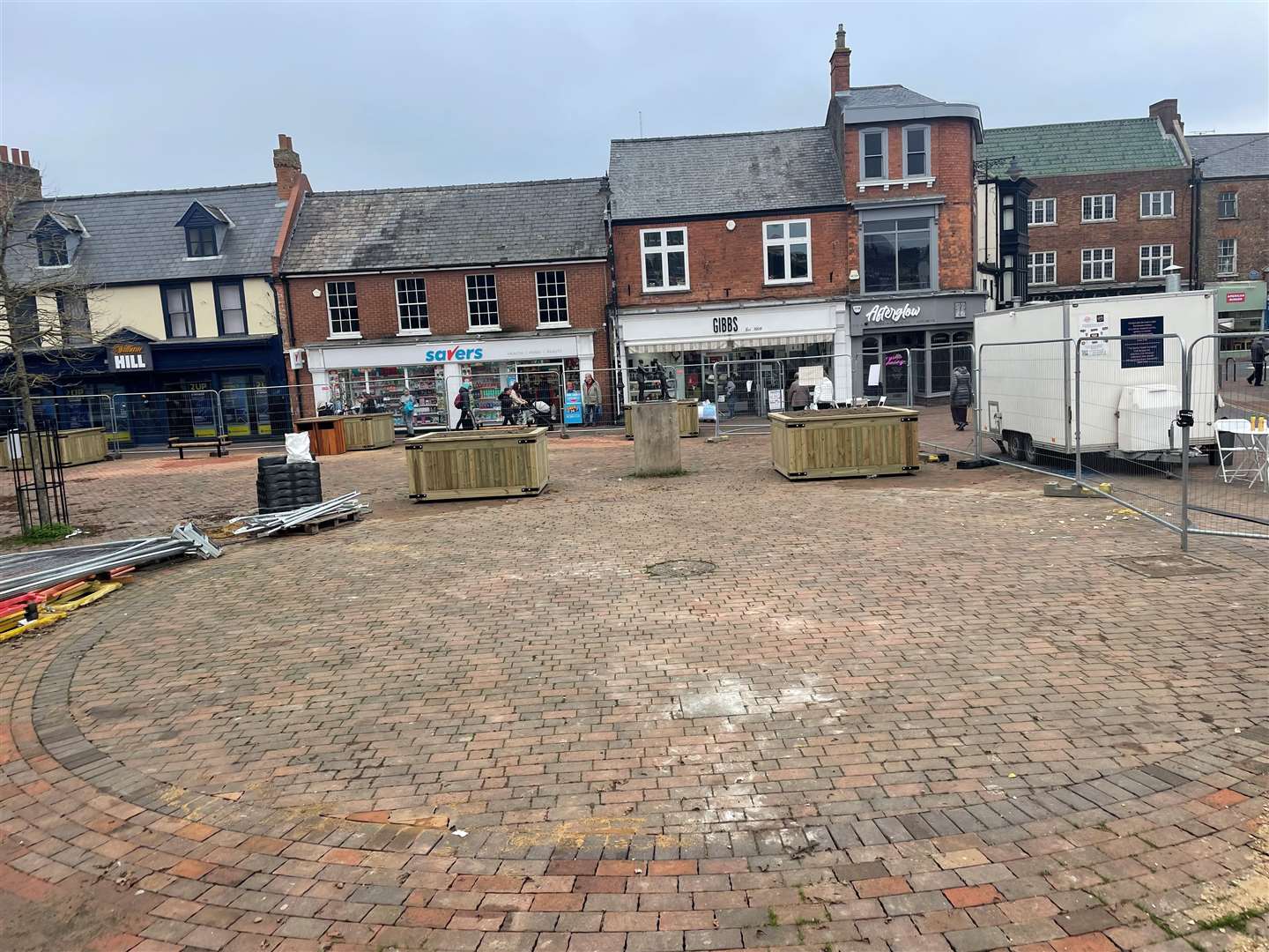 Planters are being installed in Hall Place, Spalding
