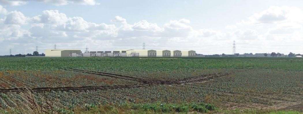An artist's impression of how the Surfleet Marsh Substation could look PHOTO: OUTER DOWSING