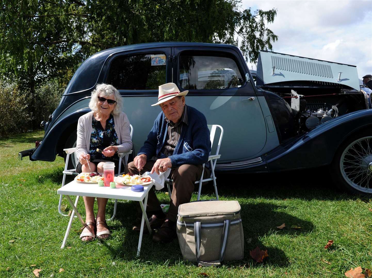 Pat and Graham Martin form Deeping St James with a 1936 Riley Merlin. Photo: Chris Lowndes