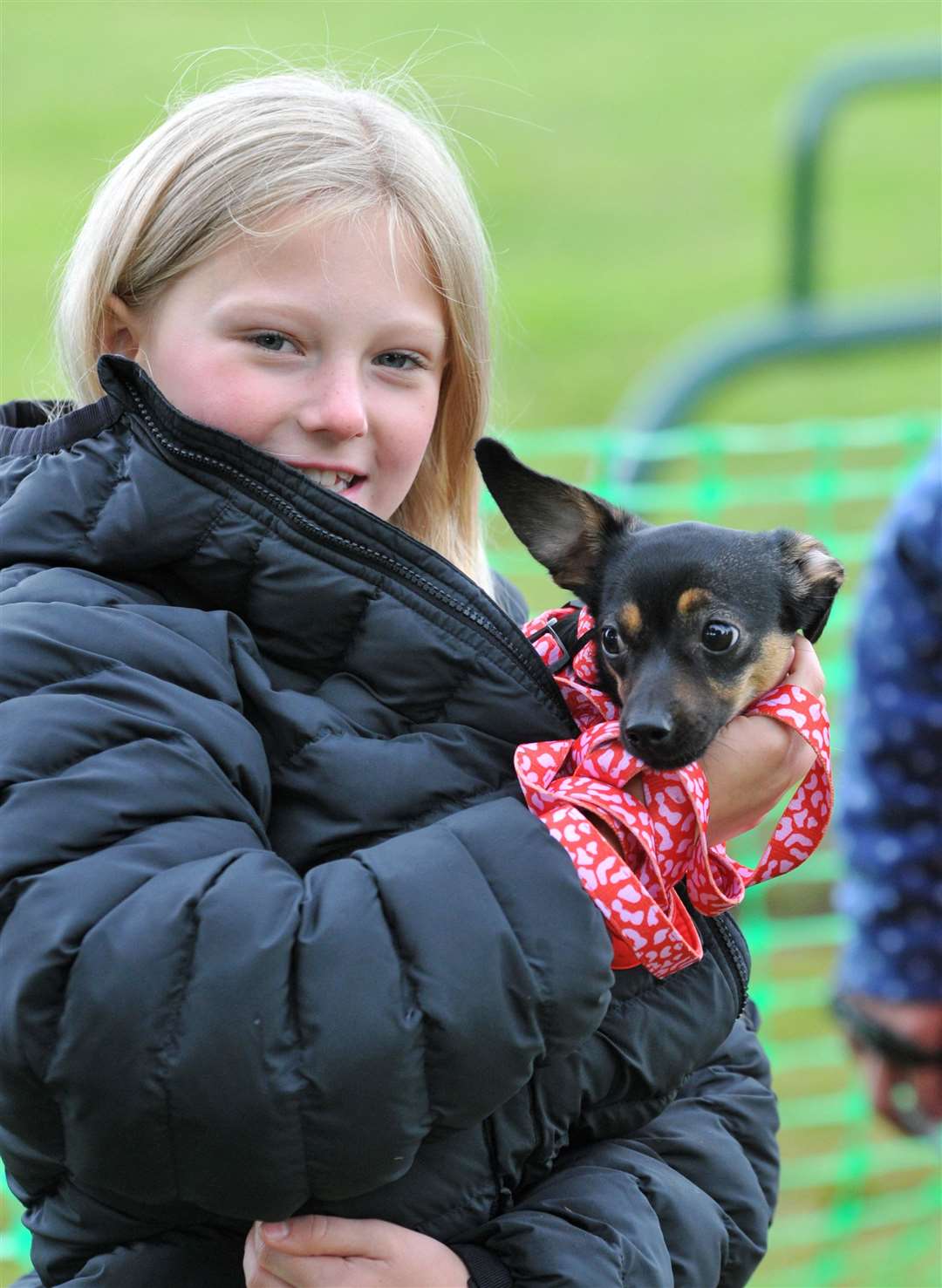 Ivy Farrell, 15, and Bonnie the dog who won Best Crossbreed in the dog show. Photo: Chris Lowndes