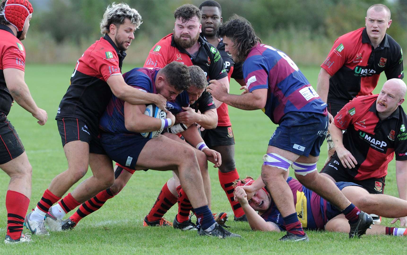 Action from Spalding's home victory over Newbold-on-Avon on Saturday. Photo: Chris Lowndes