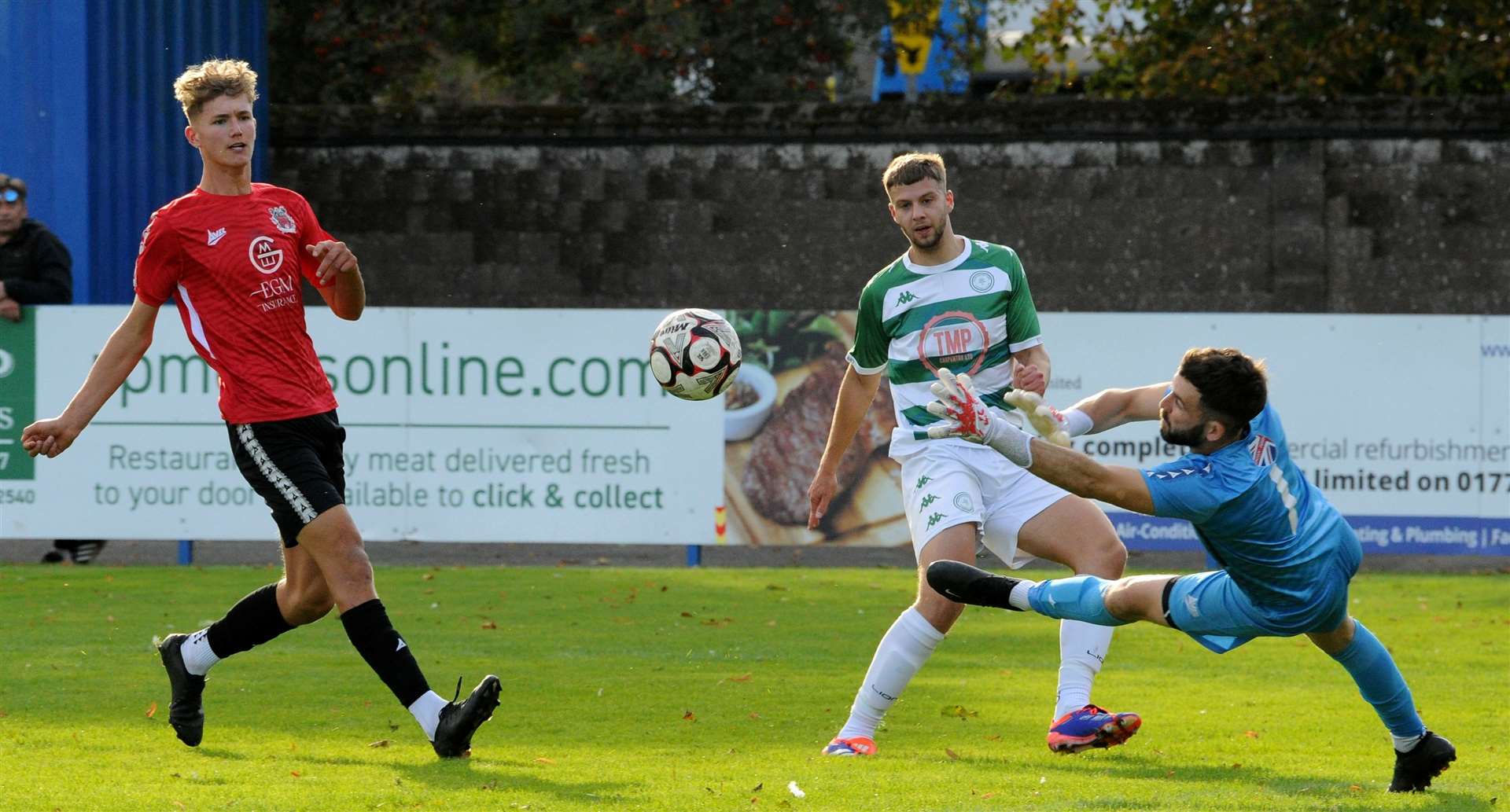 Action from Pinchbeck's home defeat to Framlingham. Photo: Chris Lowndes