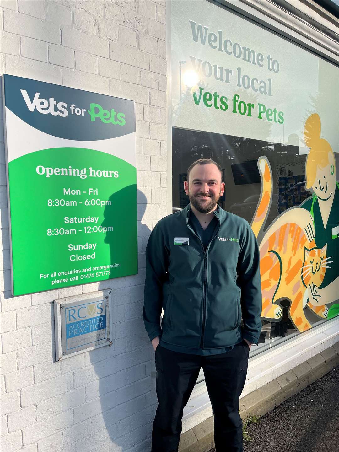 Lee Middleton, 35, took over Vets for Pets Grantham in September. Photo: Supplied.