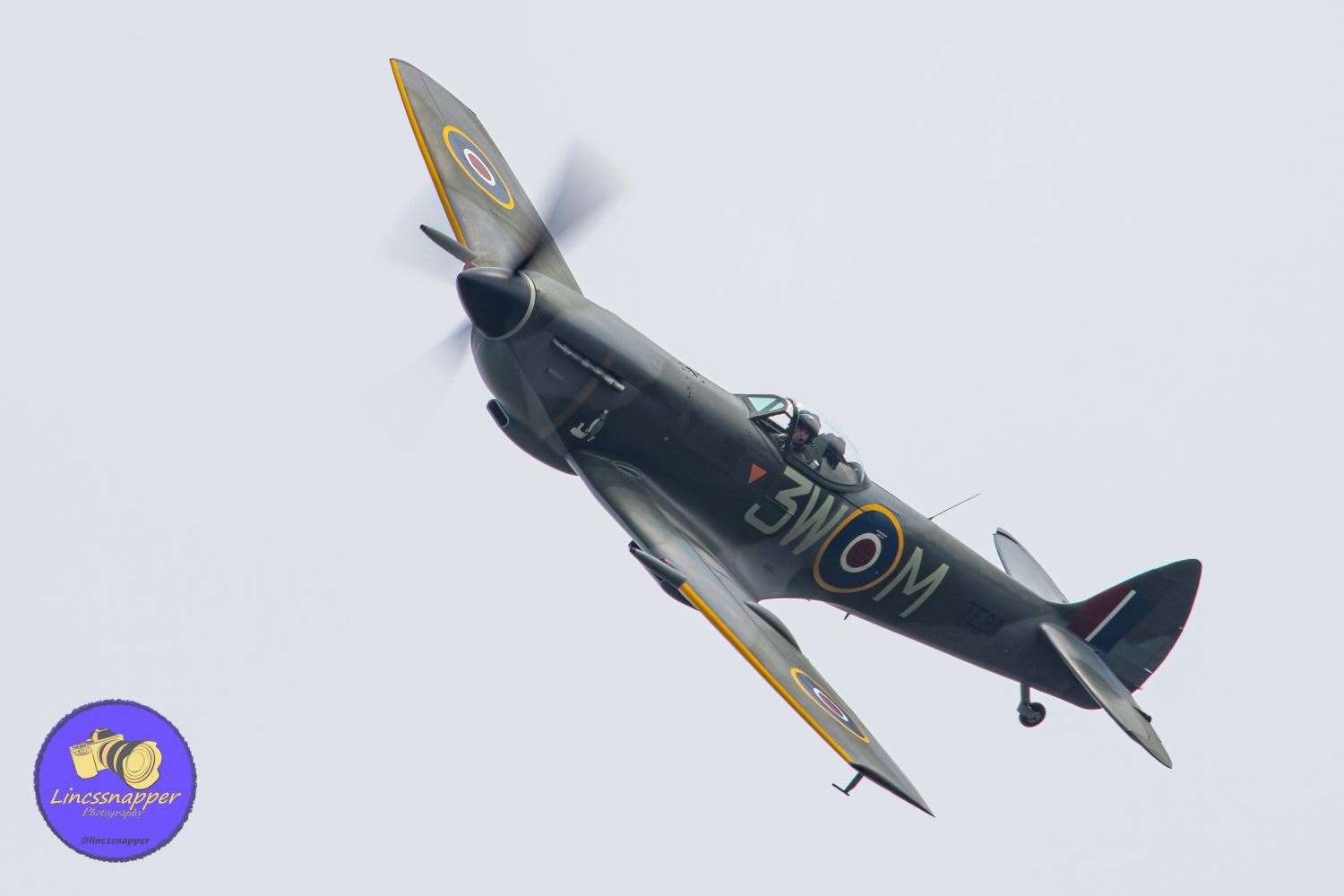 The spitfire flew over Grantham Town Football Club. Photo: Steve Nesbitt/Lincs Snapper