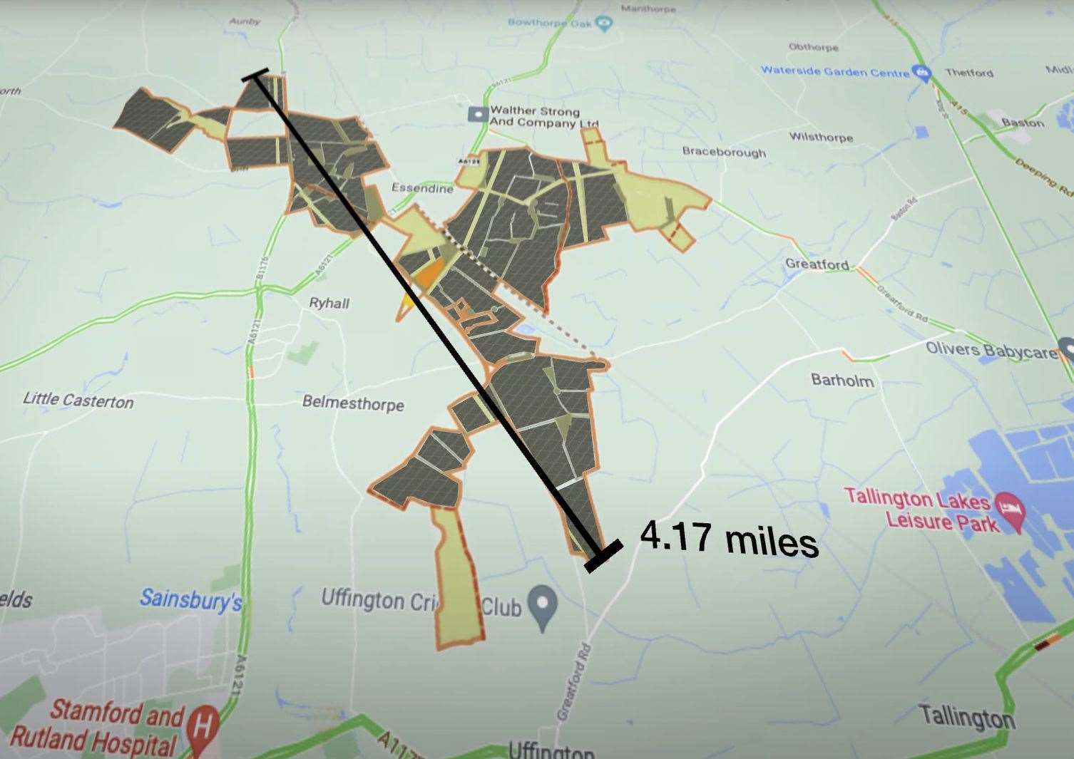 A rough idea of the shape and scale of the solar farm