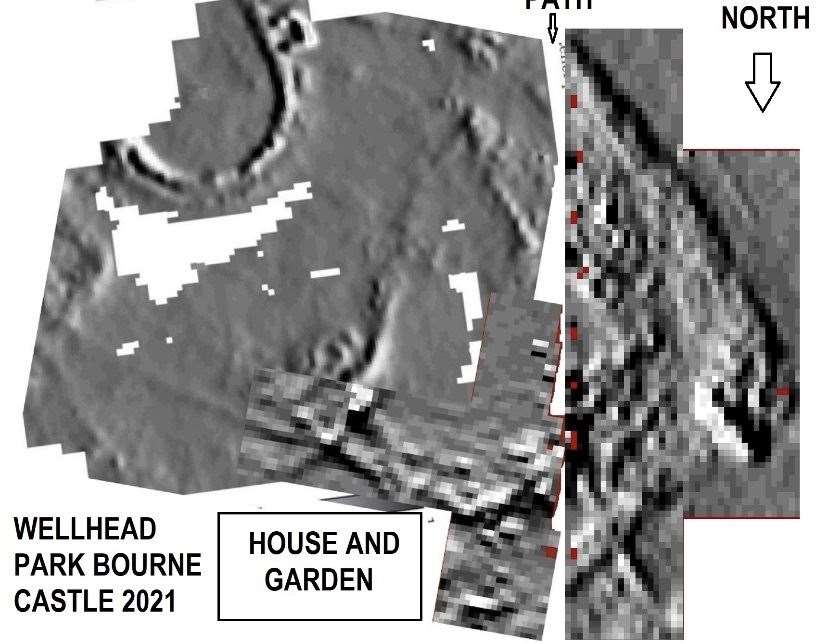 Images from the latest earth resistance survey which revealed two walls and a bridge
