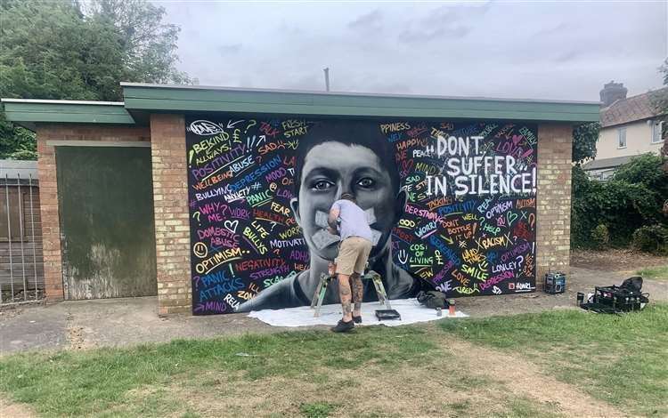The mental health mural at the Castle Sports Complex