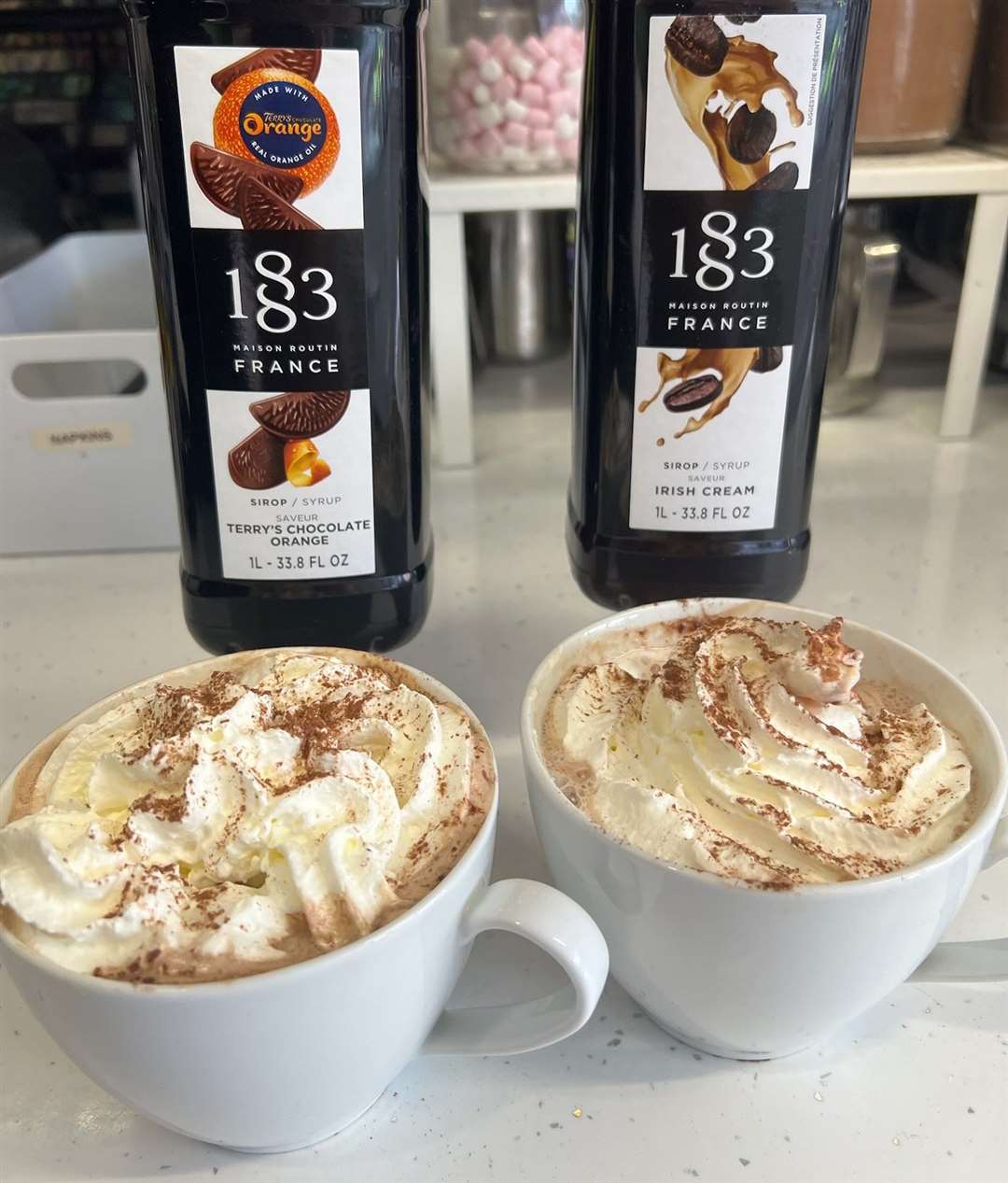 Terrys hot chocolate and Irish cream hot chocolate