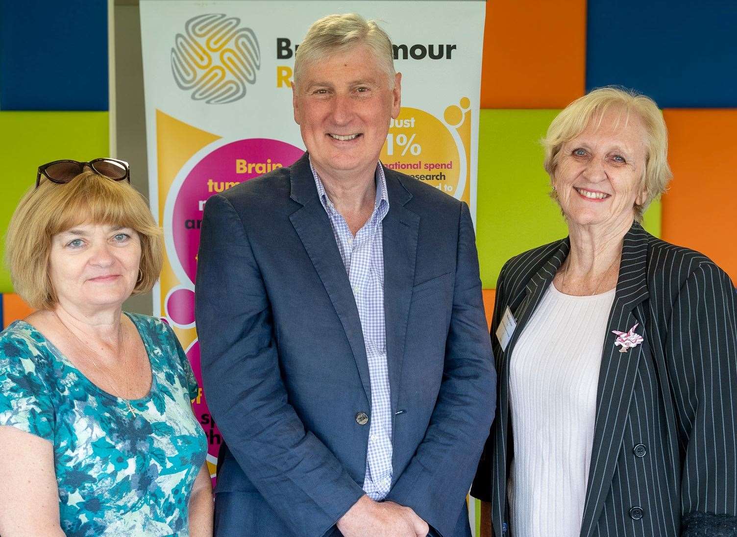 Rob with new vice-chair Sue Farrington Smith (left) and outgoing long-serving chair Wendy Fulcher