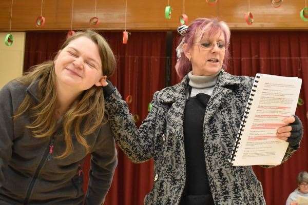 Cast members Ren Shilcock and Natalie Mills rehearsing