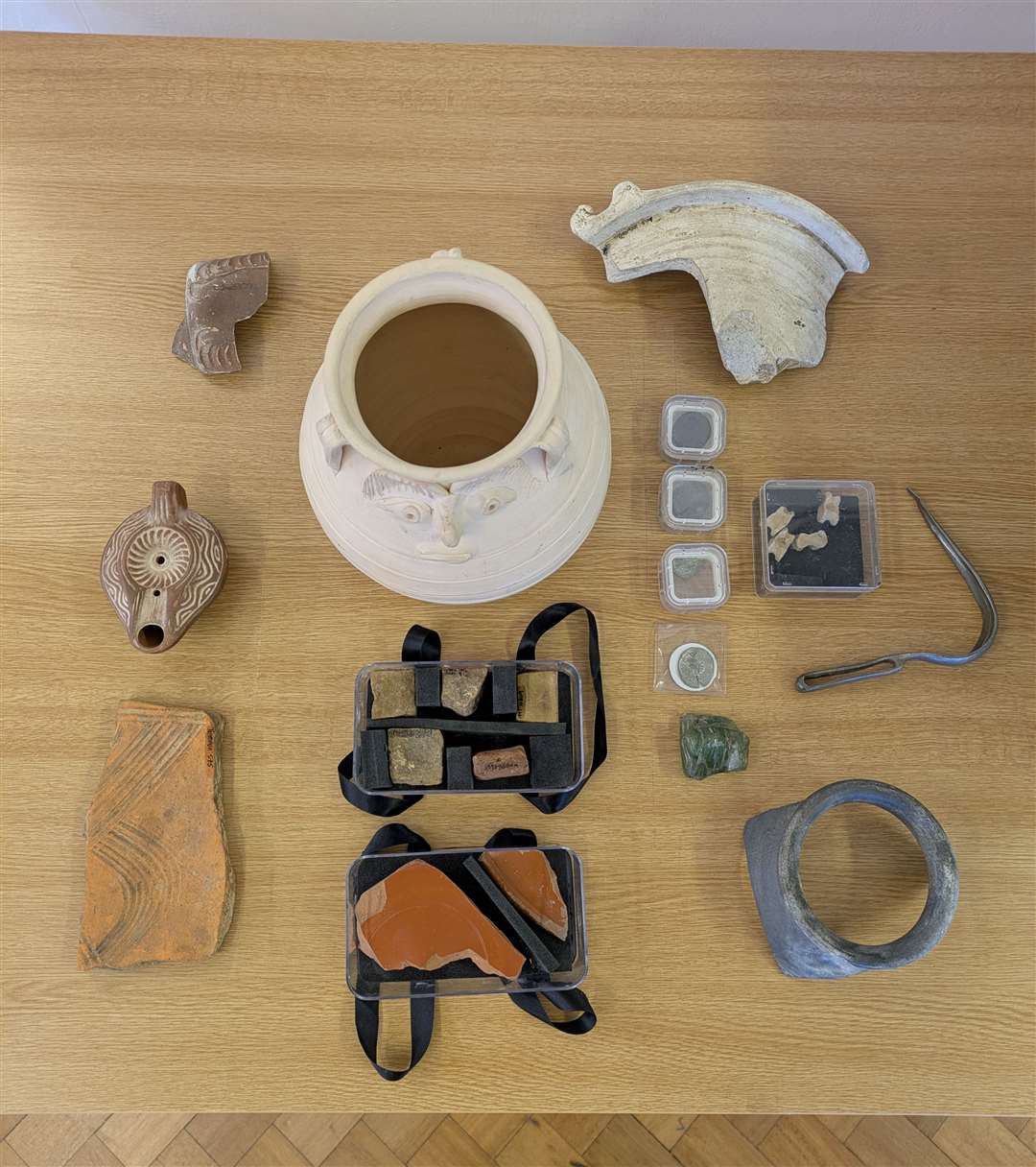 The contents of the Roman life box.