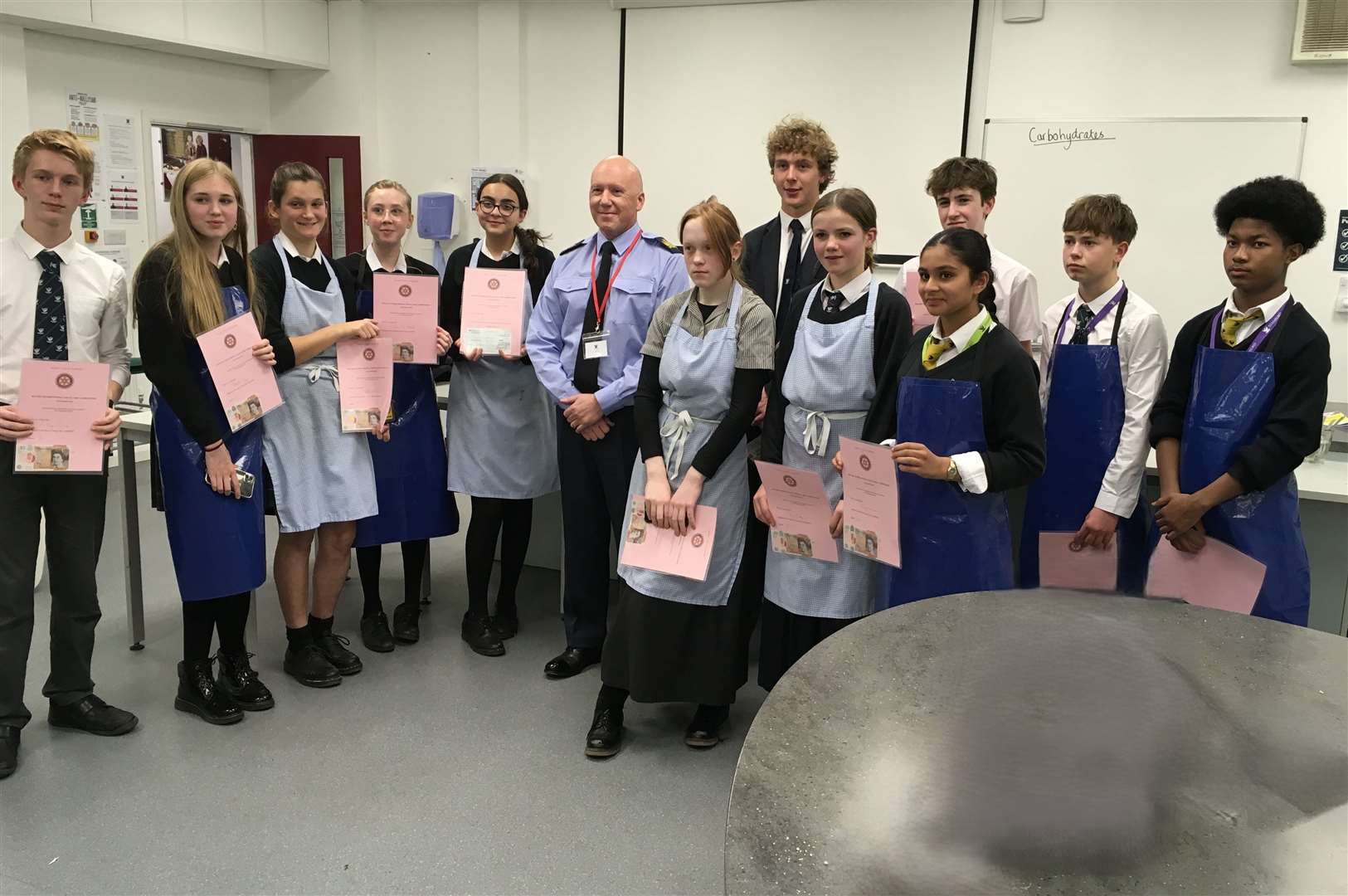 All the contestants with judge Warrant Officer Dominic Owen from RAF Cranwell