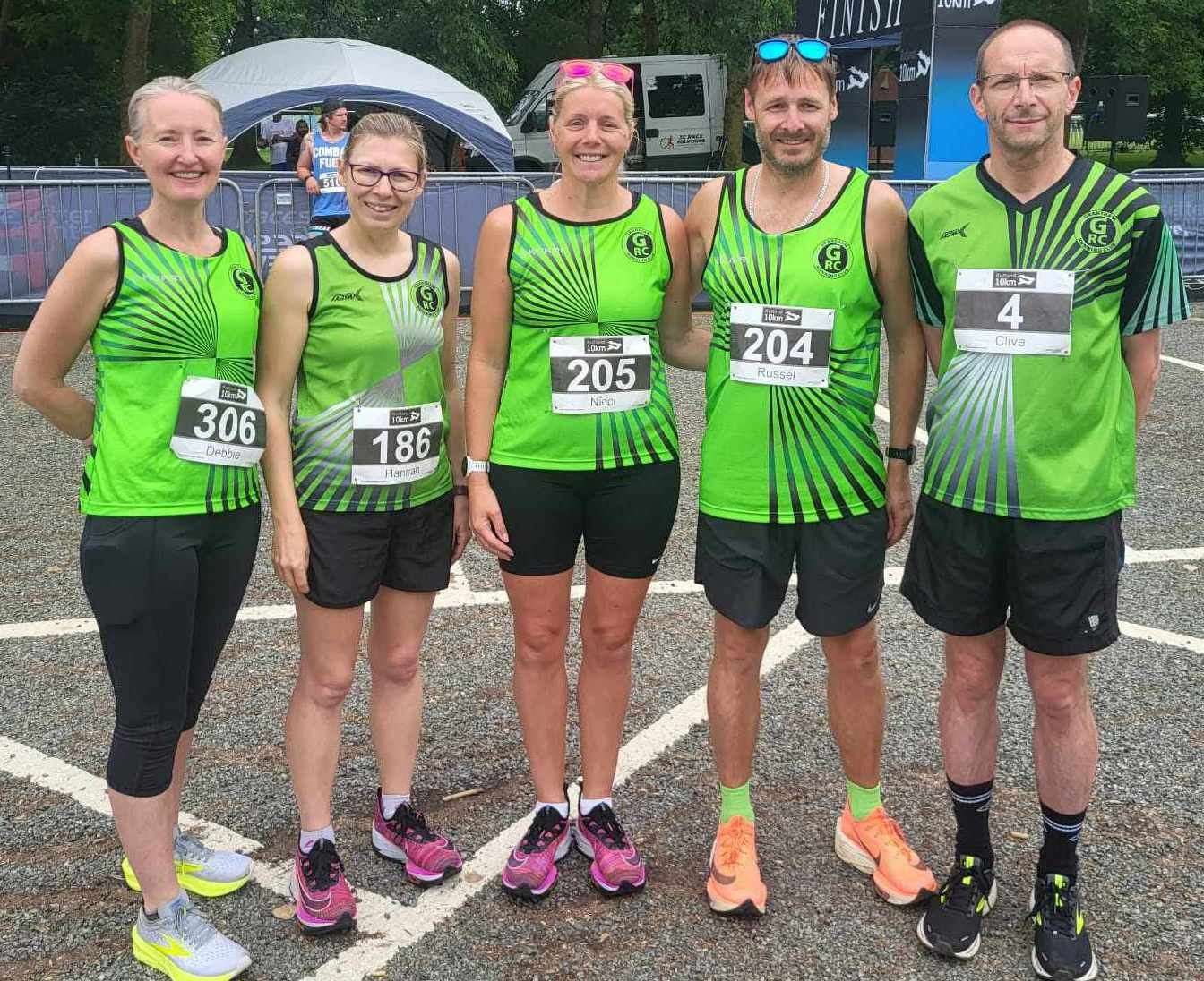 Grantham Running Club athletes at the Rutland Water 10k.