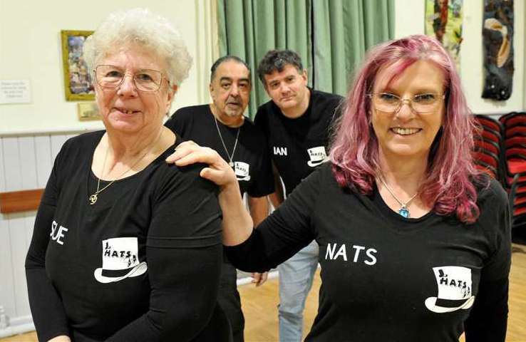 HATS Holbeach Amateur Theatrical Society – founded by Sue McLaughlin, Natalie Mills (front right) , Colin Robinson and Ian Collins (back right). PHOTO: CHRIS LOWNDES