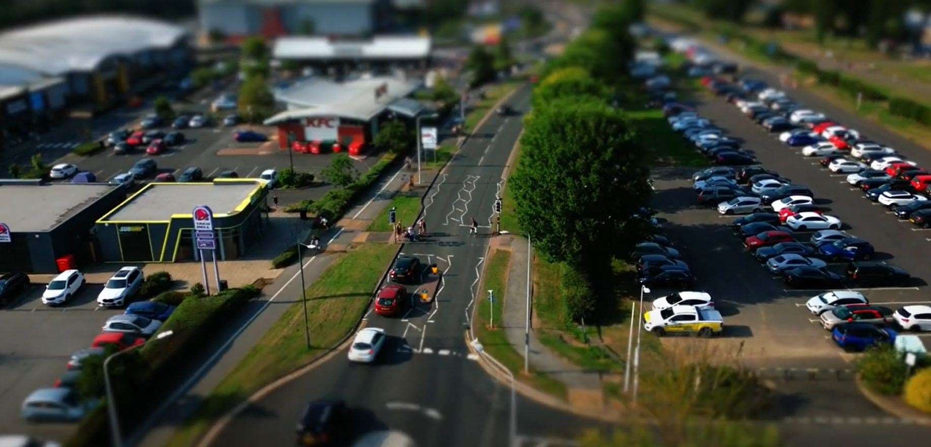 Cars look like Matchbox toys. Image: Rich Beach