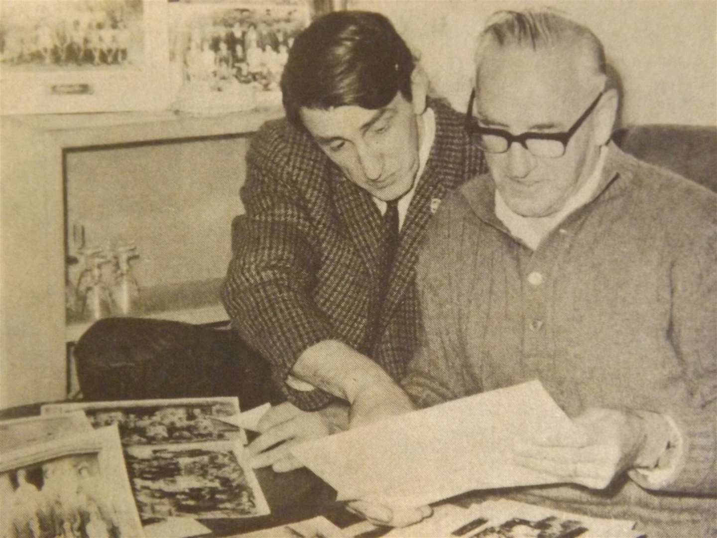 50 years ago: August 3, 1973 – Edenham Primary School headmaster Richard Hooper looks at pictures and documents portraying much of the 100 year history with Mr A. Kilby.