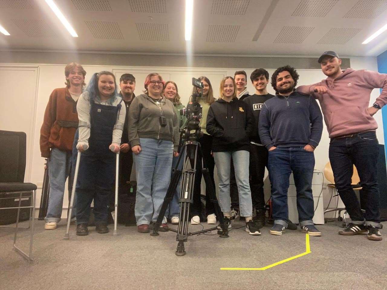 Maddie and the rest of the film crew.