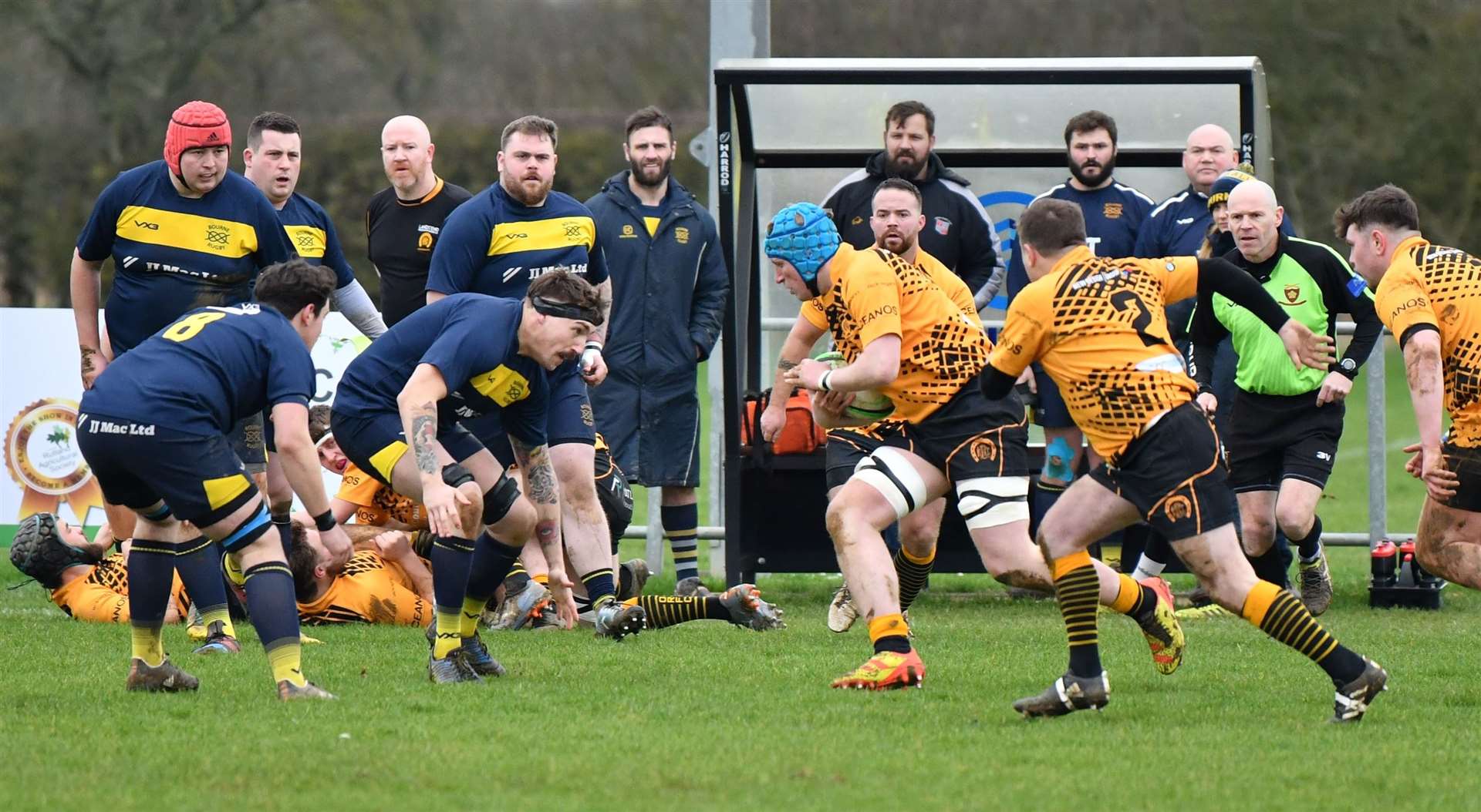 Match action from Bourne's victory over Oakham on Saturday. Photo: Alan Hancock