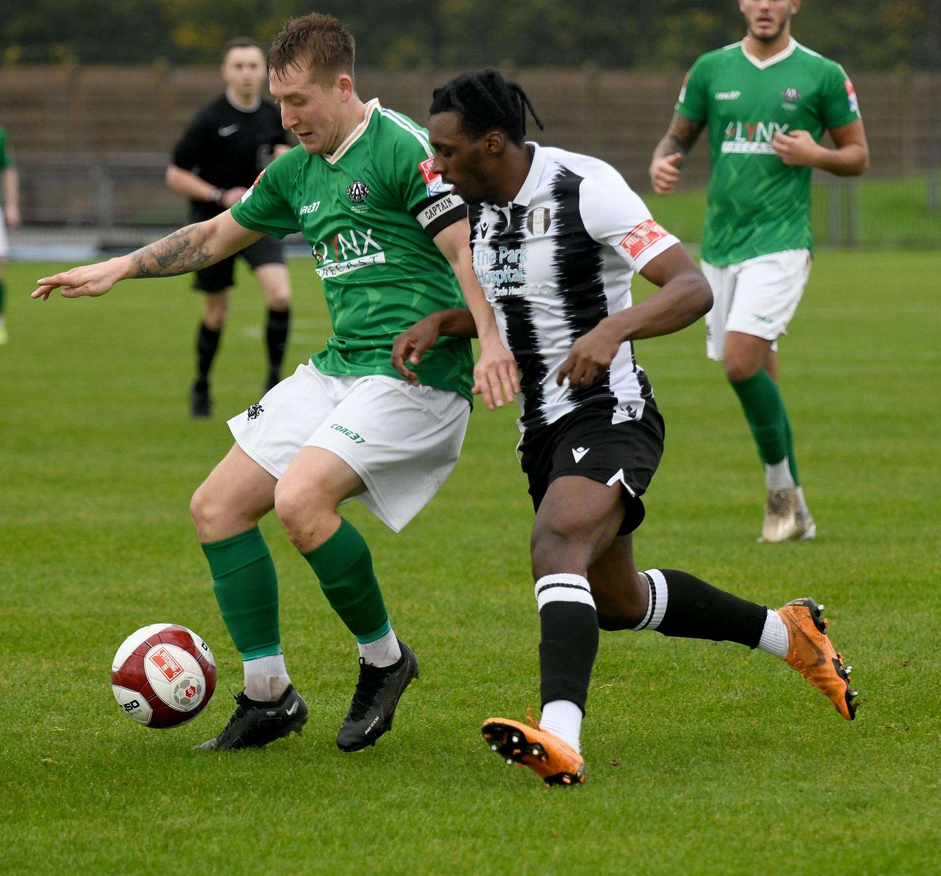 Action from Grantham's home draw with Ashington. Photo: Toby Roberts
