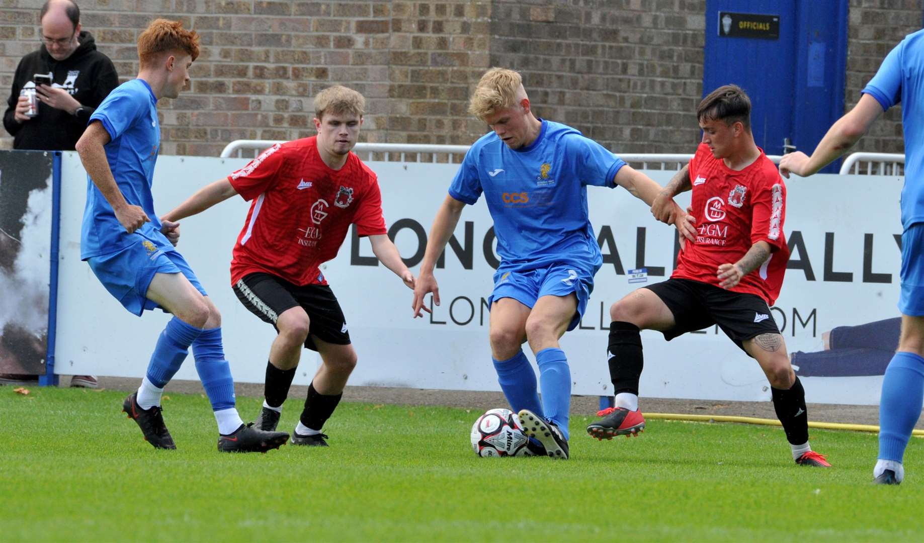 Match action from Pinchbeck's home game with Wivenhoe on Saturday. Photo: Chris Lowndes