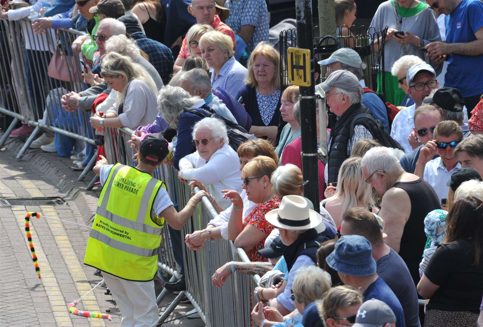Spectators await in the arrival of Spalding Flower Parade in the town centre