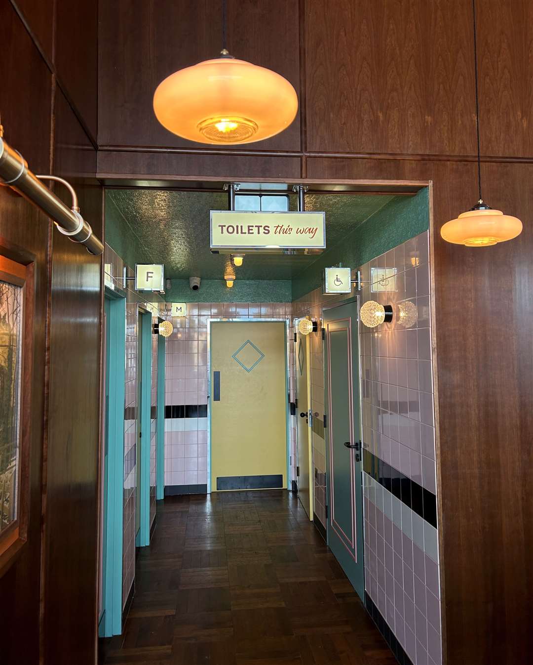 The entrance to the toilets