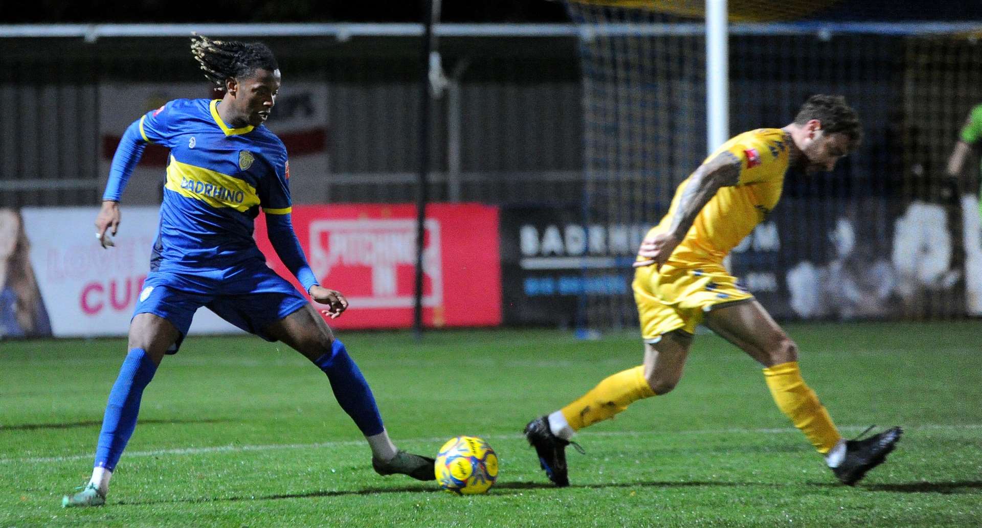 Action from Spalding's home defeat to Leiston. Photo: Chris Lowndes