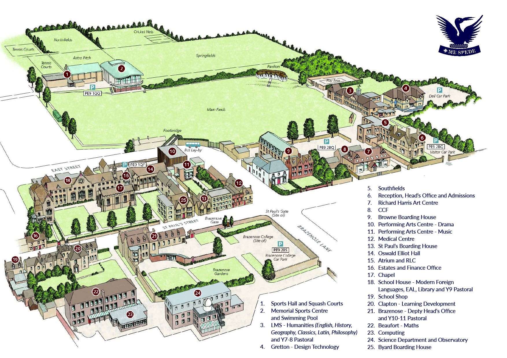A plan of the St Paul's Campus