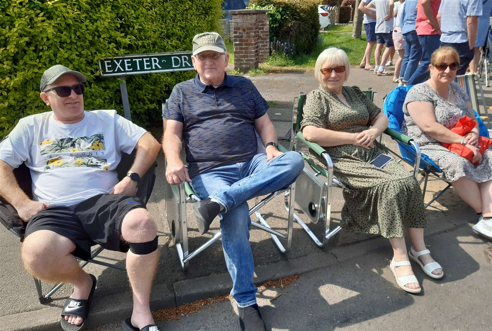 Paul, Nigel, Gloria and Lucy Mills were set-up at the Exeter Drive junction to await the arrival of Spalding Flower Parade