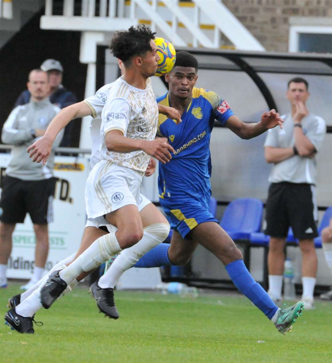 Action from Spalding's victory over Macclesfield. Photo: Chris Lowndes