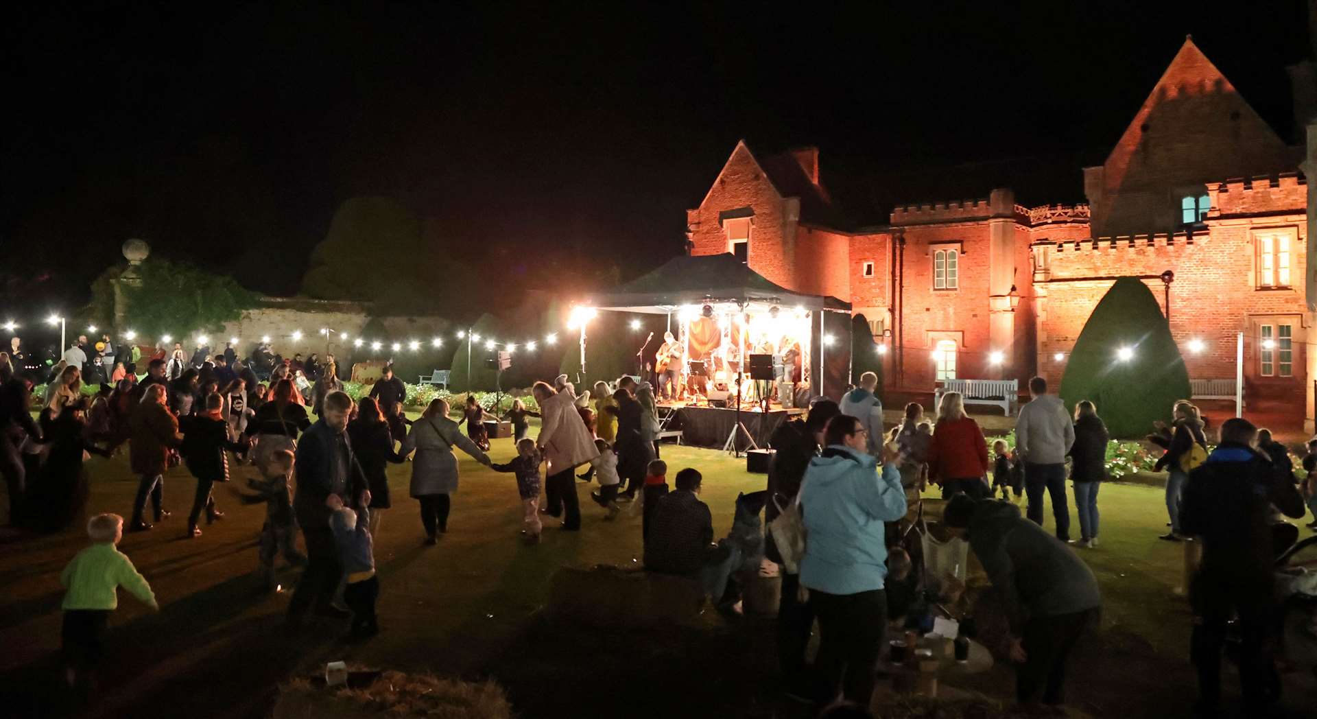 Crowds enjoy the light installations in Spalding's Ayscoughfee Gardens as part of the 2022 Pumpkin Festival