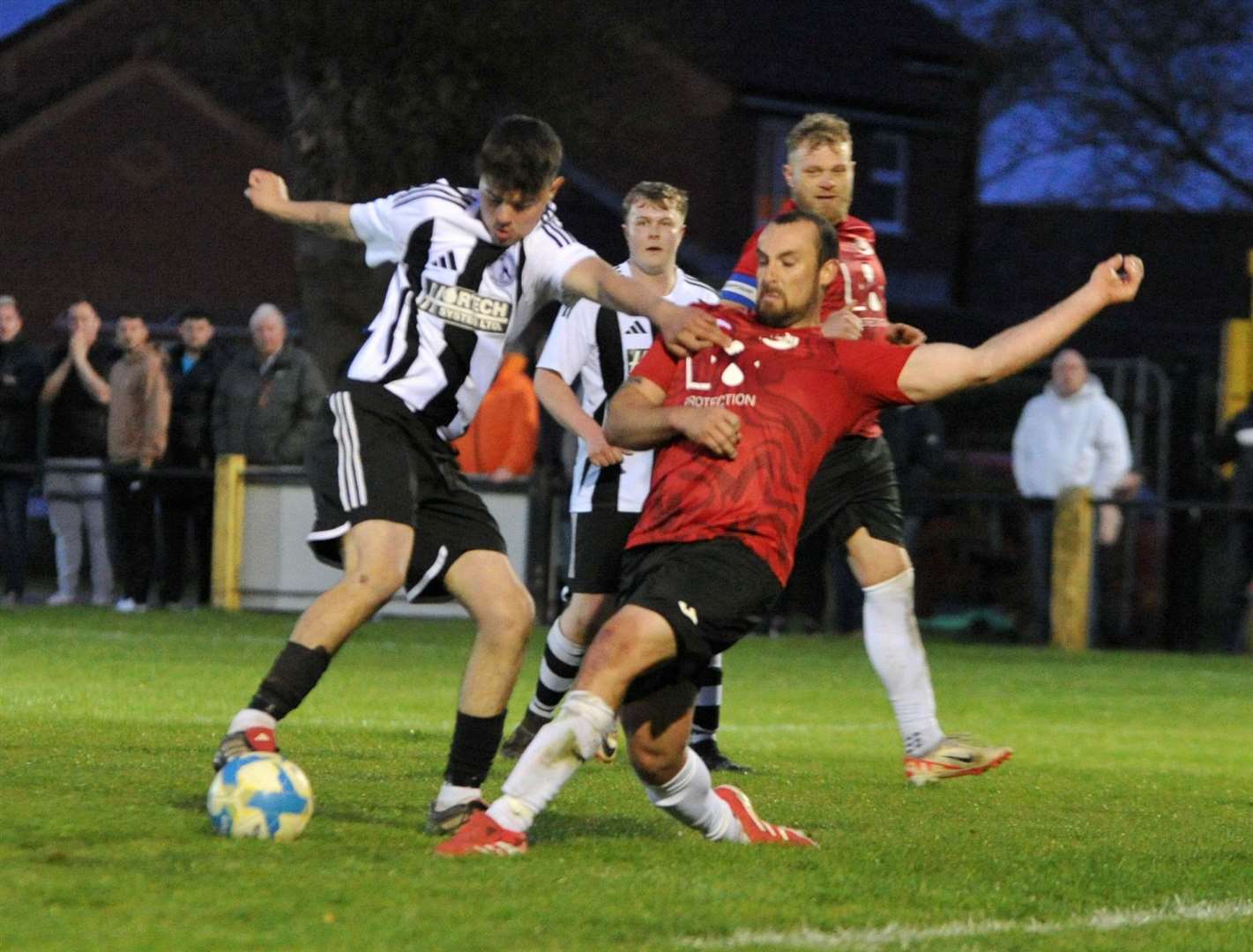 Action from the Spalding Inter-Services Cup final between Long Sutton and Tydd. Photo: Chris Lowndes