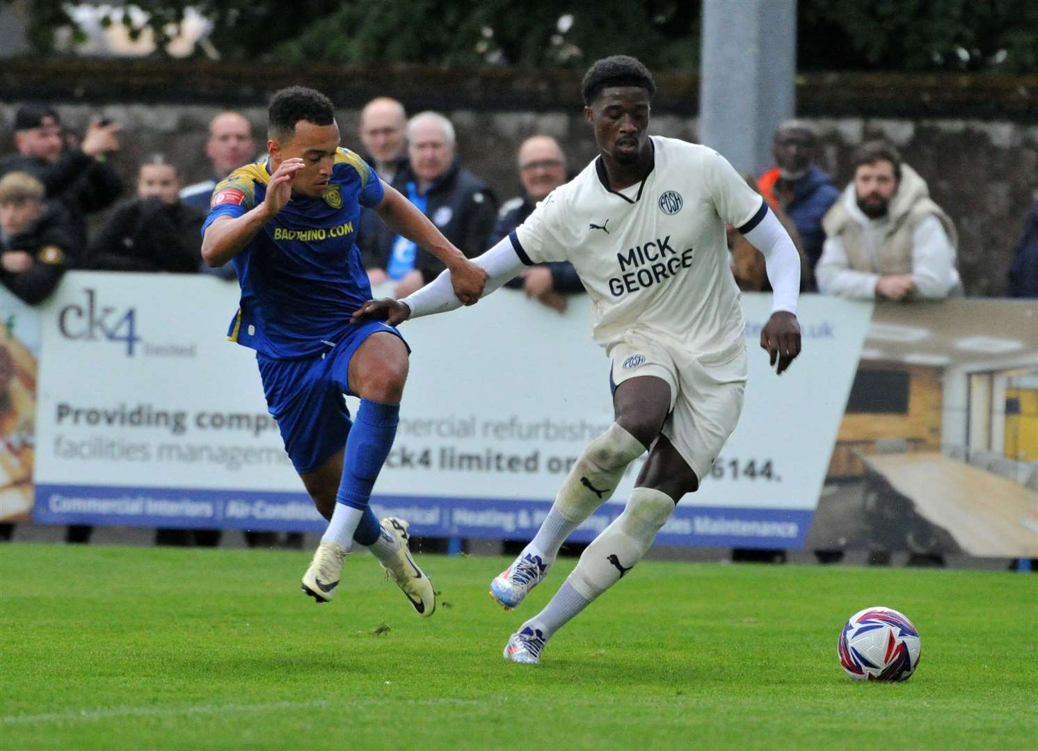 Action from Spalding's pre-season friendly with Peterborough United. Photo: Chris Lowndes