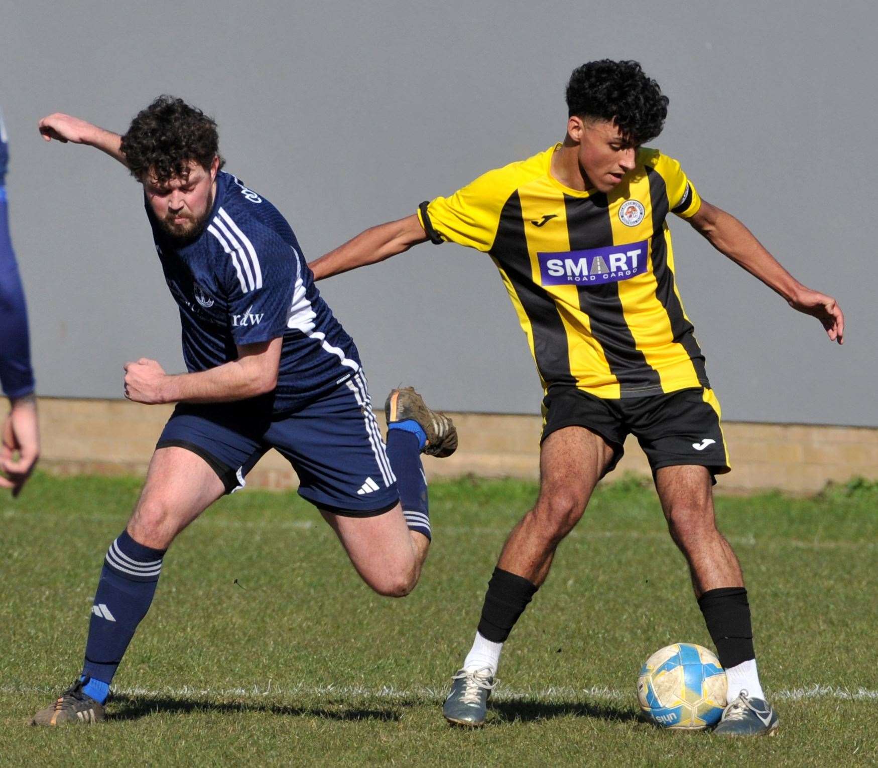 Action from Holbeach United Reserves' home game with Moulton Harrox at Carter's Park. Photo: Chris Lowndes