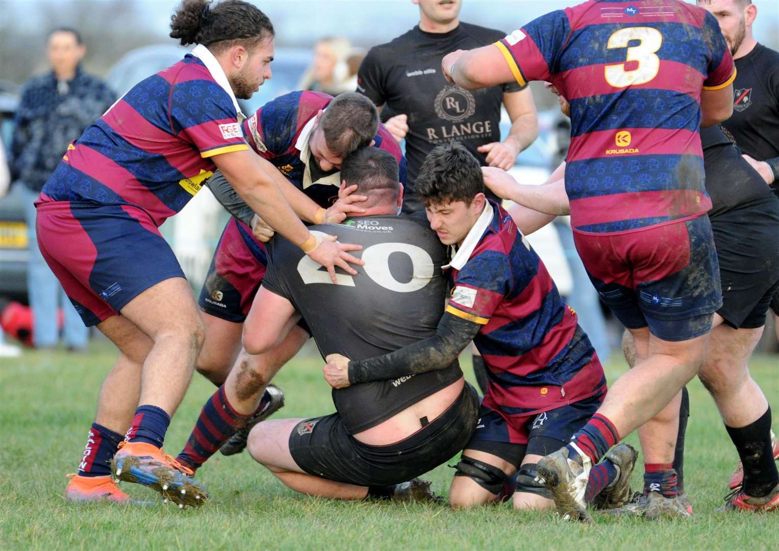 Action from Spalding's home defeat to Daventry. Photo: Chris Lowndes