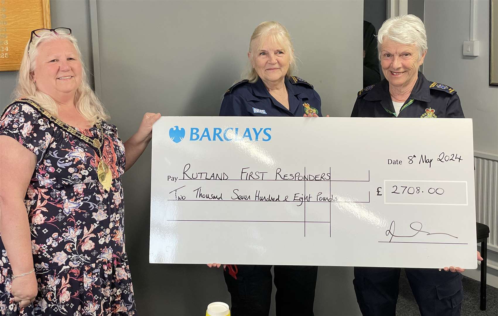 Sally-Anne Wadworth with Carole Jeffries and Barbara Crellin from Rutland First Responders