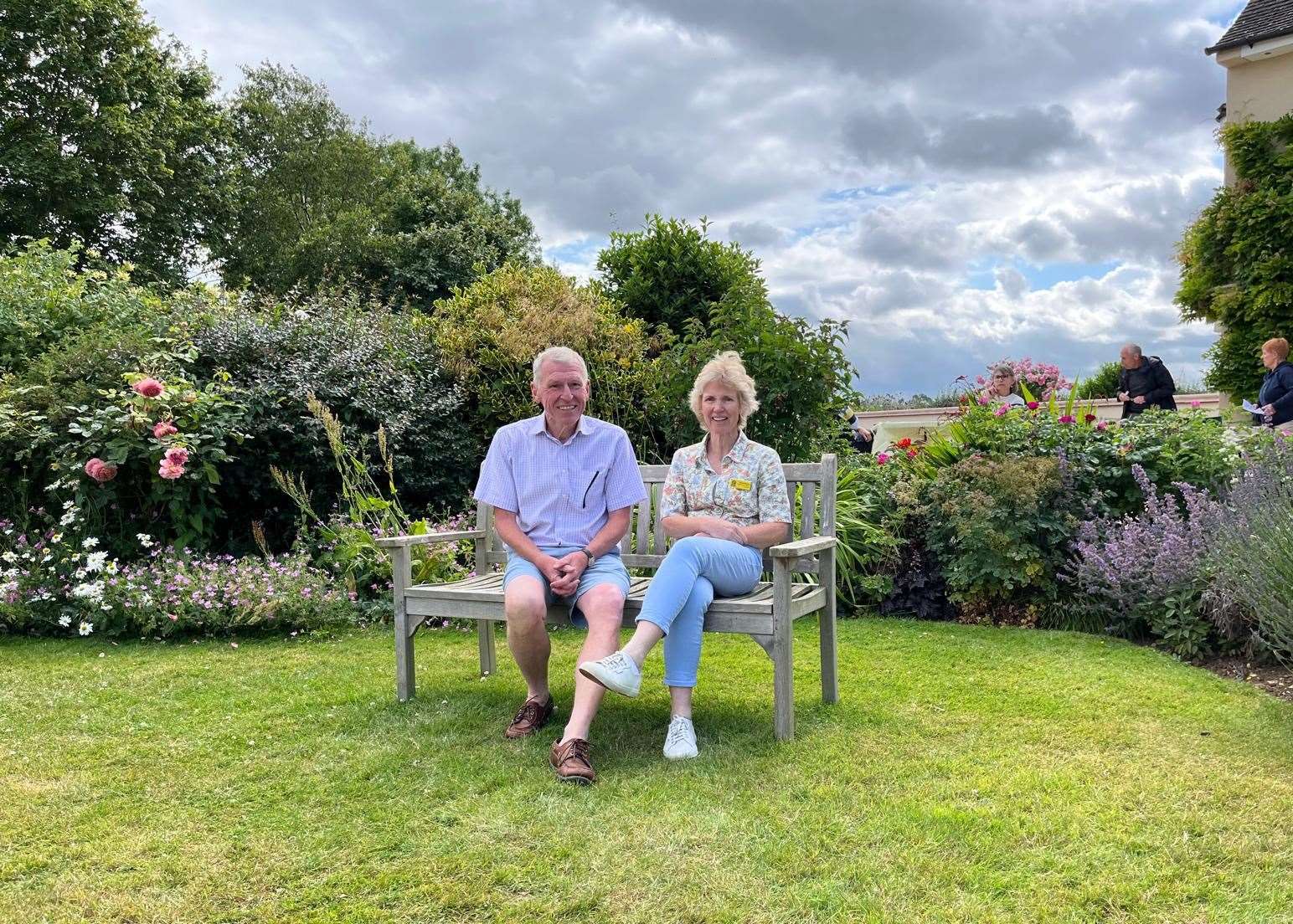 Steve and Karen Bourne take a moment to relax at the end of their open garden weekend