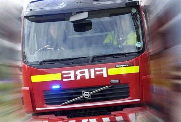 Firefighters attended to the blaze in Bourne
