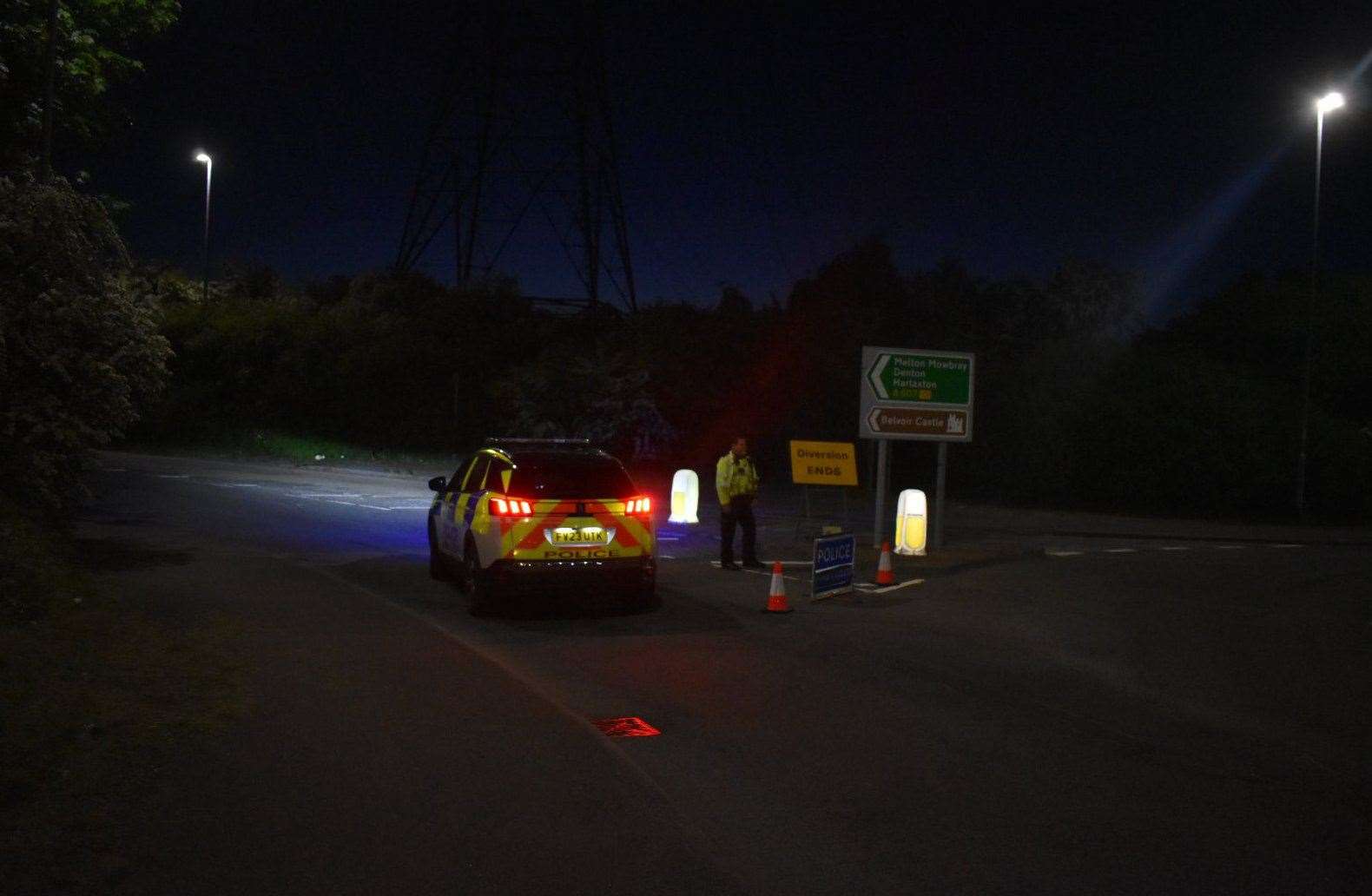 The A607 was closed after car and cyclist collided near Harlaxton Road junction. Photo: RSM Photography