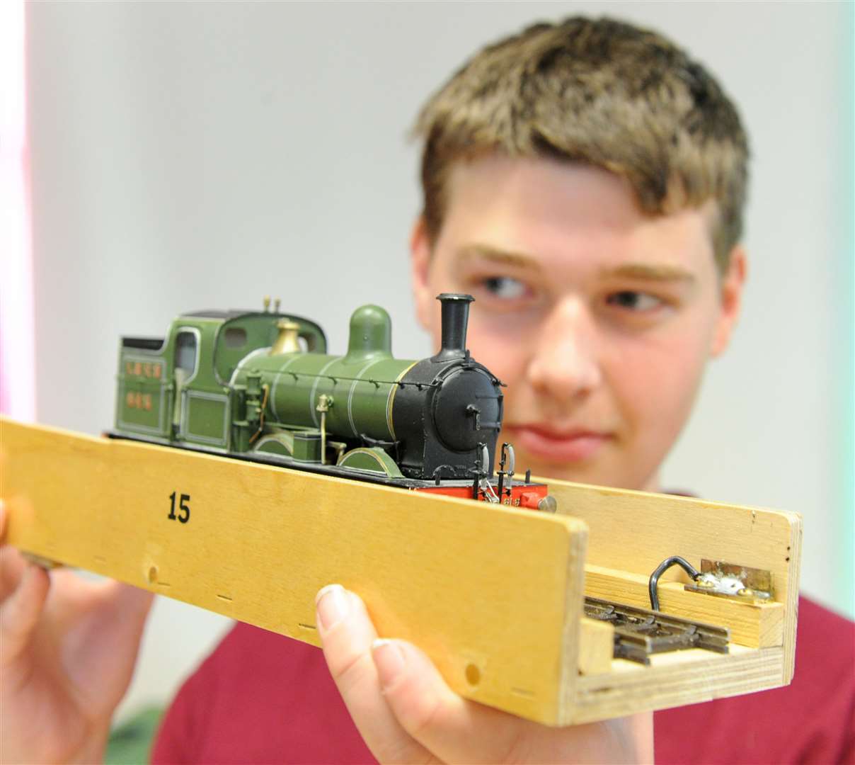 Oliver Rolt, 15, has learned engineering in miniature at Market Deeping Model Railway Club. Photo Chris Lowndes