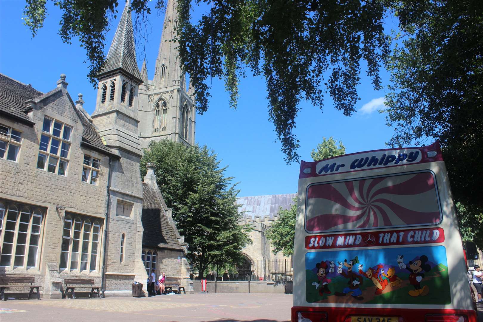 Children were treated to ice cream on the last day.