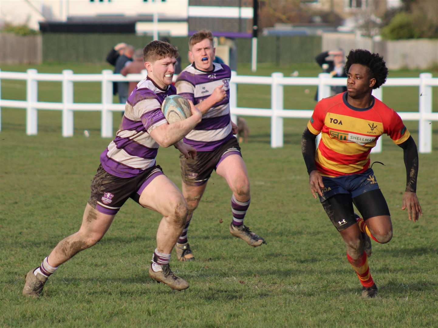 Action from Stamford's victory over Stockwood Park on Saturday. Photo: Darren Dolby