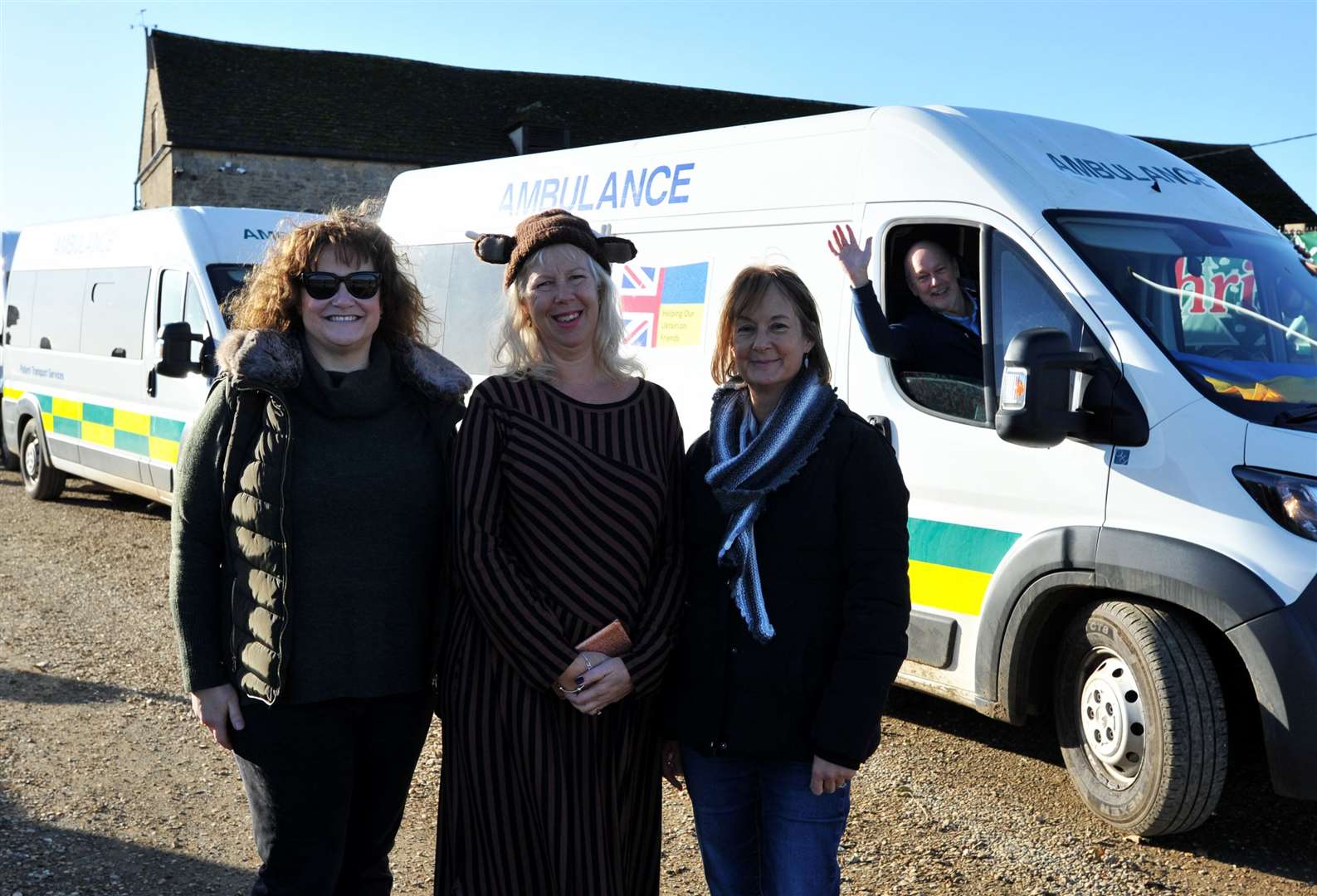 Helping Our Ukrainian Friends volunteers, from left - Anne Marie Hamill, Liz Symonds and Lesley Astle. Photo: Iliffe Media