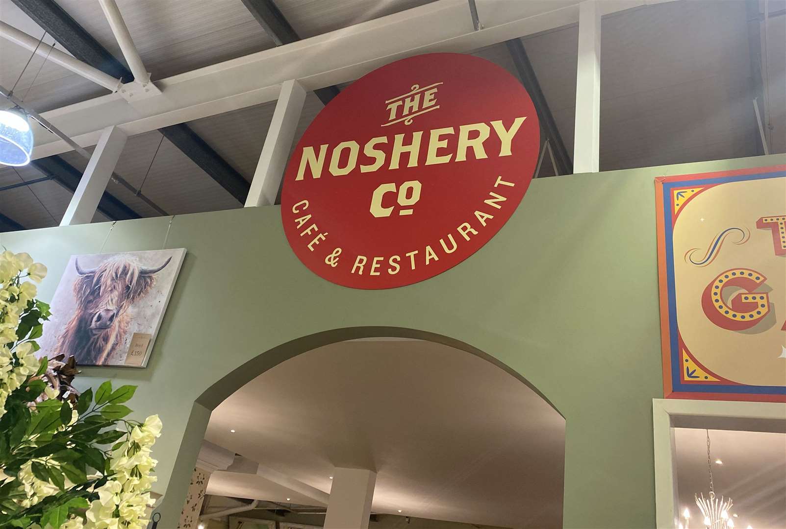 The Noshery Cafe and Restaurant is located in Springfields Outlet Shopping and Leisure