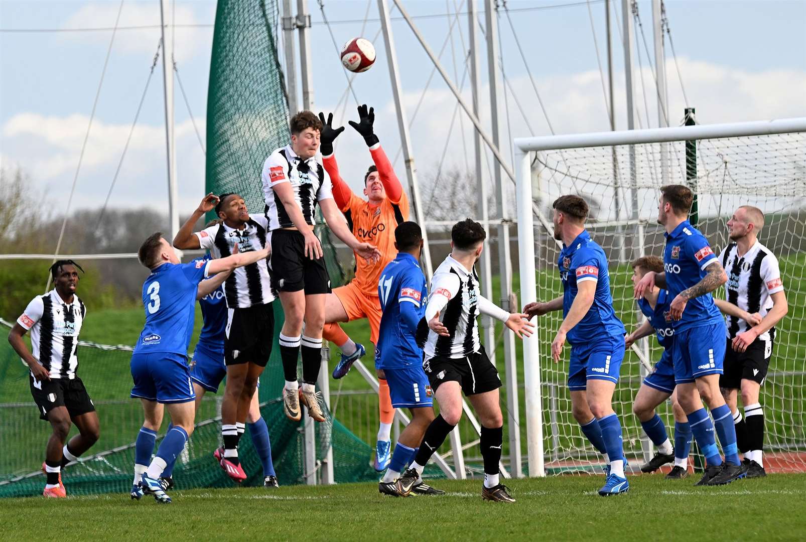 Action from Grantham's home draw with Sheffield on Saturday. Photo: Toby Roberts