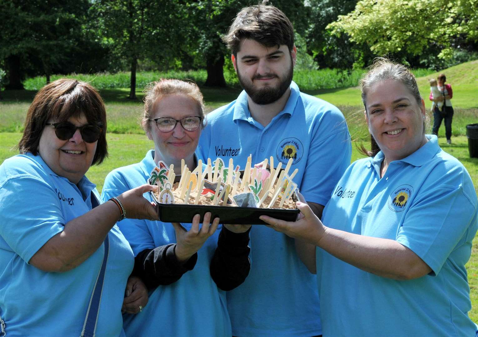 Bourne Shine volunteers Debbie Carnell, Sam Spering, Kiern Walker and Sue Williams. Photo: Iliffe Media