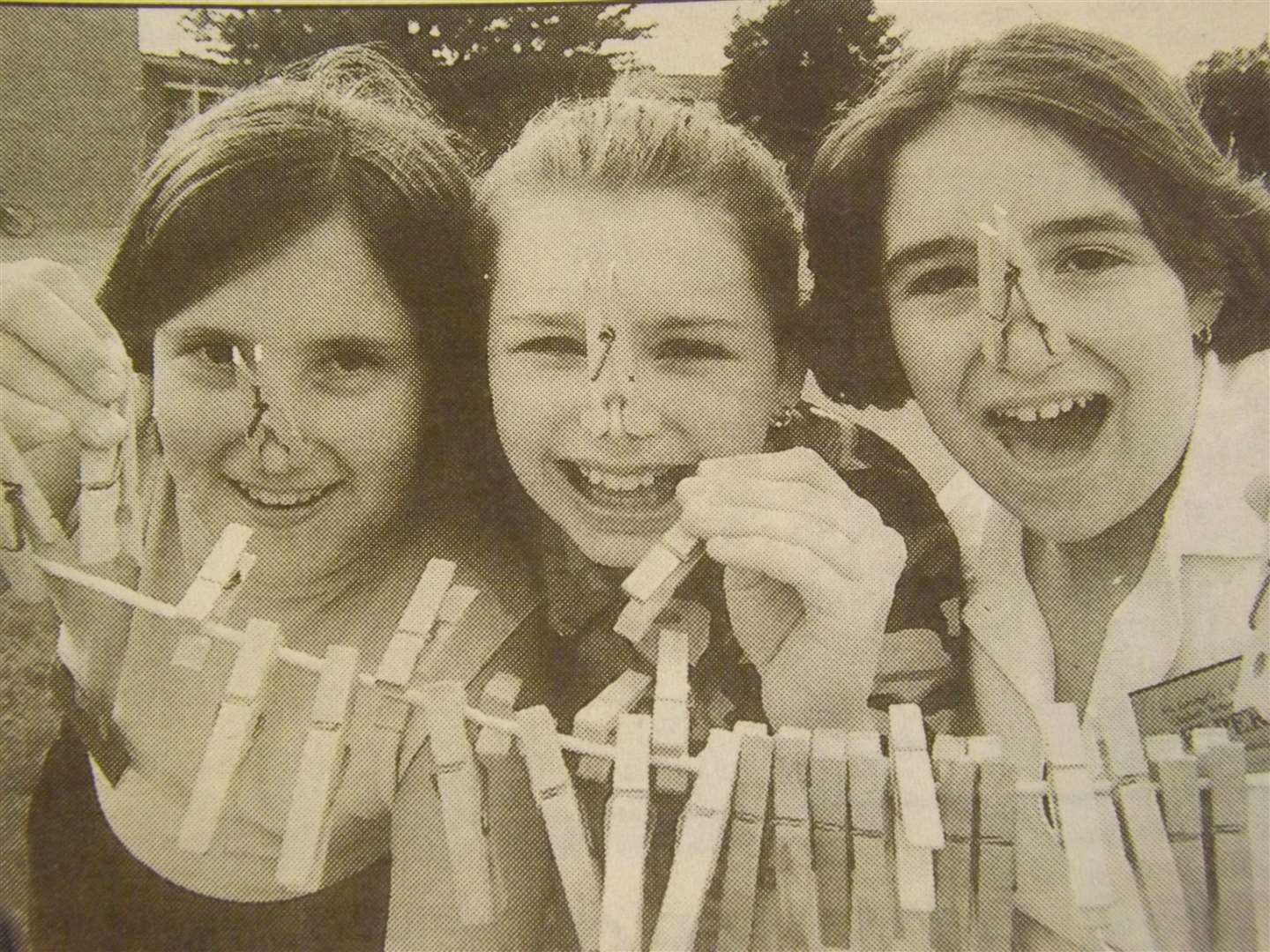 25 years ago: June 26, 1998 – Feeling pinched: Anne Fielding, Sara Brown and Natalie Siciliano, all aged 11, get carried away with the peg game.