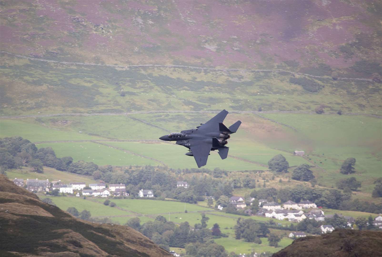 U.S. Air Force F15 Eagle fighter jet flying near Keswick in the Lake District on Thursday (August 22).